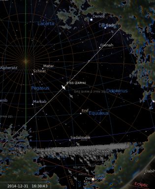 Pass displayed on Stellarium