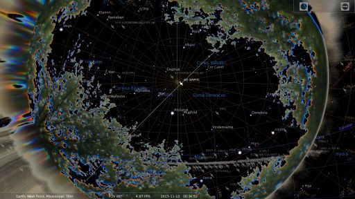 Pass displayed on Stellarium