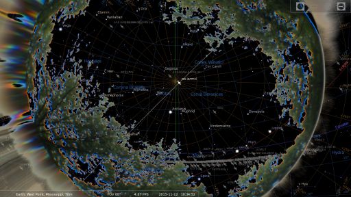 Pass displayed on Stellarium