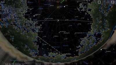 Pass displayed on Stellarium