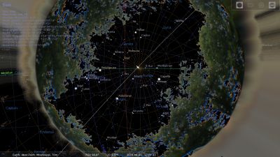 Pass displayed on Stellarium