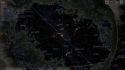 Pass displayed on Stellarium