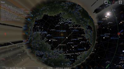 Pass displayed on Stellarium