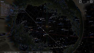 Pass displayed on Stellarium