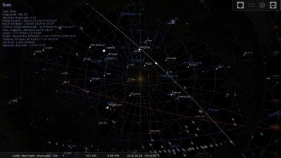 Pass displayed on Stellarium