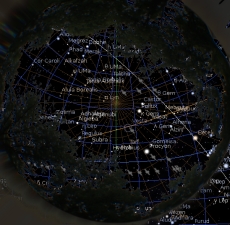 Pass displayed on Stellarium